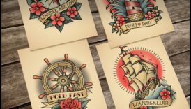 Jūrnieka prieks: jūras šarms klasiskajos tradicionālajos tetovējumos